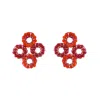 Lavish By Tricia Milaneze Women's Gold / Pink / Purple Neon Fuchsia Mix Clubs Handmade Crochet Earrings