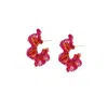 Lavish By Tricia Milaneze Women's Gold / Pink / Purple Neon Fuchsia Mix Gaia Hoops Handmade Crochet Earrings