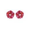 Lavish By Tricia Milaneze Women's Gold / Pink / Purple Neon Fuchsia Mix Gaia Post Handmade Crochet Earrings