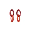 Lavish By Tricia Milaneze Women's Gold / Pink / Purple Neon Fuchsia Mix Mia Handmade Crochet Earrings