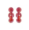 Lavish By Tricia Milaneze Women's Gold / Pink / Purple Neon Fuchsia Mix Moira Cascade Handmade Earrings