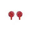 Lavish By Tricia Milaneze Women's Gold / Pink / Purple Neon Fuchsia Mix Moira Post Dangle Handmade Earrings