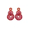 Lavish By Tricia Milaneze Women's Gold / Pink / Purple Neon Fuchsia Mix Moira Trio Handmade Earrings