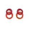 Lavish By Tricia Milaneze Women's Gold / Pink / Purple Neon Fuchsia Mix Molly Duo Handmade Crochet Earrings