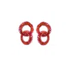 Lavish By Tricia Milaneze Women's Gold / Pink / Purple Neon Fuchsia Mix Nova Handmade Earrings