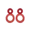 Lavish By Tricia Milaneze Women's Gold / Pink / Purple Neon Fuchsia Mix Nyx Handmade Crochet Earrings