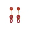 Lavish By Tricia Milaneze Women's Gold / Pink / Purple Neon Fuchsia Mix Tyche Mini Handmade Crochet Earrings