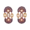 Lavish By Tricia Milaneze Women's Gold / Rose Gold / Purple Breeze Lavender Mix Tyche Maxi Handmade Crochet Earrings