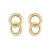 Lavish By Tricia Milaneze Women's Gold / White Cream White & Gold Nova Handmade Earrings
