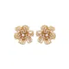 Lavish By Tricia Milaneze Women's Gold / White Pearl & Gold Aster Posts Handmade Crochet Earrings In Multi