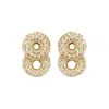Lavish By Tricia Milaneze Women's Gold / White Pearl & Gold Gush Small Handmade Crochet Earrings