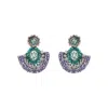 Lavish By Tricia Milaneze Women's Green / Blue / Pink Neon Turquoise Mix Althea Mini Dangle Handmade Earrings