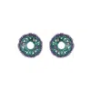 Lavish By Tricia Milaneze Women's Green / Blue / Pink Neon Turquoise Mix Moira Maxi Post Handmade Earrings