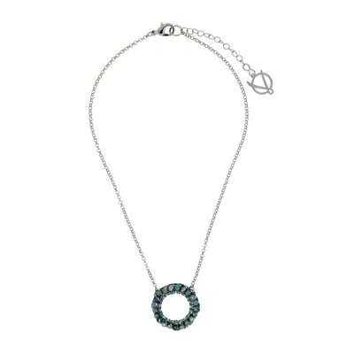 Lavish By Tricia Milaneze Women's Green / Pink / Purple Neon Turquoise Mix Ellie Handmade Crochet Necklace