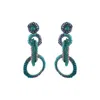 Lavish By Tricia Milaneze Women's Green / Pink / Purple Neon Turquoise Mix Grace Handmade Crochet Earrings