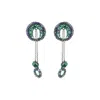 Lavish By Tricia Milaneze Women's Green / Pink / Purple Neon Turquoise Mix Moira Dangle Handmade Earrings