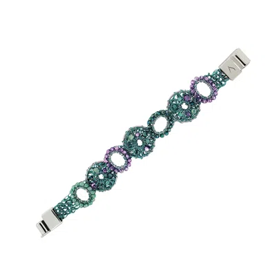 Lavish By Tricia Milaneze Women's Green / Pink / Purple Neon Turquoise Mix Moira Handmade Bracelet