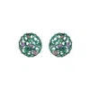 Lavish By Tricia Milaneze Women's Green / Pink / Purple Neon Turquoise Mix Moira Mini Post Handmade Earrings