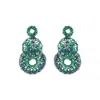 Lavish By Tricia Milaneze Women's Green / Pink / Purple Neon Turquoise Mix Moira Trio Handmade Earrings