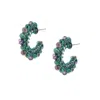 Lavish By Tricia Milaneze Women's Green / Pink / Purple Neon Turquoise Mix Molly Hoops Handmade Crochet Earrings