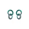 Lavish By Tricia Milaneze Women's Green / Pink / Purple Neon Turquoise Mix Nova Handmade Earrings