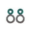 Lavish By Tricia Milaneze Women's Green / Pink / Purple Neon Turquoise Mix Nyx Handmade Crochet Earrings