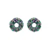 Lavish By Tricia Milaneze Women's Green / Pink / Purple Neon Turquoise Mix Zoe Handmade Earrings