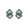 Lavish By Tricia Milaneze Women's Green / Silver Moss Green Mix Gambit Handmade Crochet Earrings