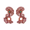 Lavish By Tricia Milaneze Women's Green / Yellow / Orange Sunset Coral Mix Gaia Duo Handmade Crochet Earrings