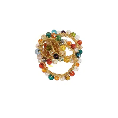 Lavish By Tricia Milaneze Women's Multi & Gold Ellie Handmade Crochet Ring