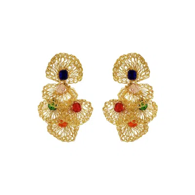 Lavish By Tricia Milaneze Women's Multi & Gold Shells Mini Handmade Crochet Earrings