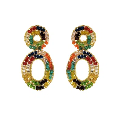 Lavish By Tricia Milaneze Women's Multicolor & Gold Artemis Mini Handmade Crochet Earrings