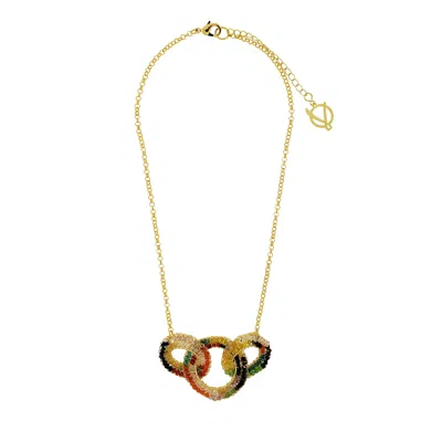 Lavish By Tricia Milaneze Women's Multicolor & Gold Mix Artemis Handmade Crochet Necklace