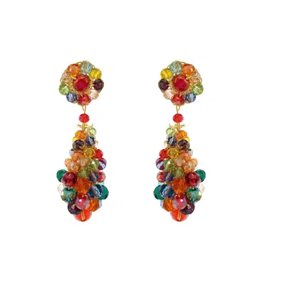 Lavish By Tricia Milaneze Women's Multicolor & Gold Zoe Drop Handmade Crochet Earrings