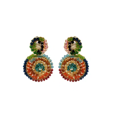 Lavish By Tricia Milaneze Women's Multicolor Dahlia Mini Handmade Earrings