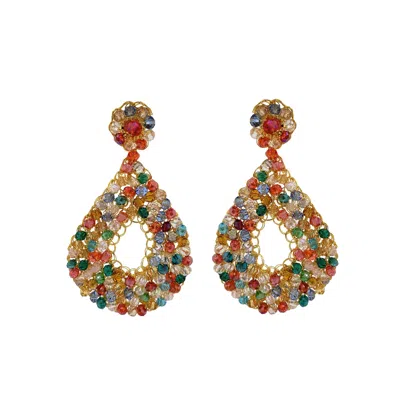 Lavish By Tricia Milaneze Women's Multicolor Diana Maxi Handmade Earrings