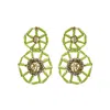 Lavish By Tricia Milaneze Women's Neon Green Light Mix Themis Duo Handmade Crochet Earrings