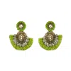 Lavish By Tricia Milaneze Women's Neon Green Mix Althea Mini Dangle Handmade Crochet Earrings