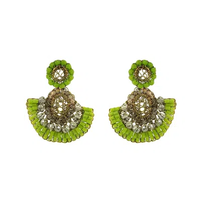 Lavish By Tricia Milaneze Women's Neon Green Mix Althea Mini Dangle Handmade Crochet Earrings