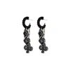 Lavish By Tricia Milaneze Women's Neutrals / Black / Silver Royal Black Mix Full House Handmade Crochet Earrings