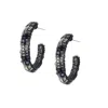 Lavish By Tricia Milaneze Women's Neutrals / Black / Silver Royal Black Mix Maya Hoops Handmade Crochet Earrings