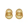 Lavish By Tricia Milaneze Women's Neutrals / Gold Amber & Gold Minerva Duo Handmade Crochet Earrings
