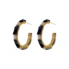 Lavish By Tricia Milaneze Women's Neutrals / Gold / Black Black Mix Maya Hoops Handmade Crochet Earrings