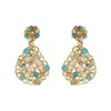Lavish By Tricia Milaneze Women's Neutrals / Gold / Blue Seafoam Blue Mix Aurora Handmade Crochet Earrings