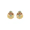 Lavish By Tricia Milaneze Women's Neutrals / Gold / Blue Seafoam Blue Mix Crown Mini Posts Handmade Crochet Earrings