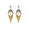 Lavish By Tricia Milaneze Women's Neutrals / Gold / Blue Seafoam Blue Mix Fergie Chandelier Handmade Crochet Earrings