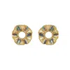 Lavish By Tricia Milaneze Women's Neutrals / Gold / Blue Seafoam Blue Mix Gaia Maxi Post Handmade Crochet Earrings