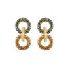Lavish By Tricia Milaneze Women's Neutrals / Gold / Blue Seafoam Blue Mix Lola Handmade Crochet Earrings