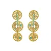 Lavish By Tricia Milaneze Women's Neutrals / Gold / Blue Seafoam Blue Mix Moira Cascade Handmade Earrings