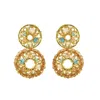 Lavish By Tricia Milaneze Women's Neutrals / Gold / Blue Seafoam Blue Mix Moira Handmade Earrings